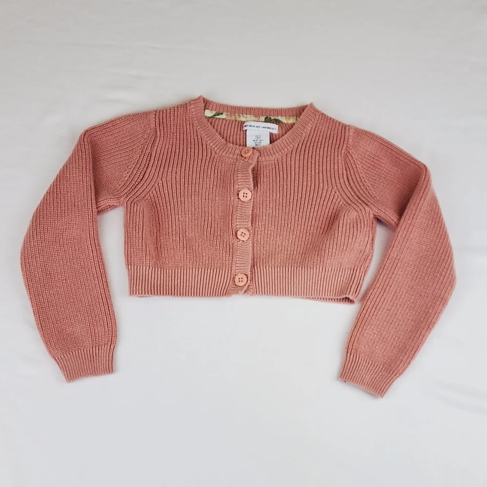 Cupcakes & Cashmere Girl Long Sleeve Button Down Knit Cardigan Swaeter